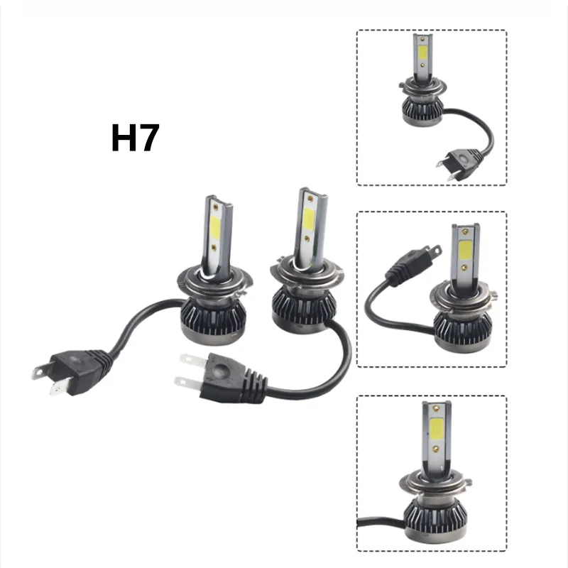 2PCS/pair Mini Lights Auto H7 LED H4 Bulb H3 H8 H9 H11 9005 9006 9012 6000LM Car Headlight H1 6000K Auto Fog Light 12V LED Bulb image 2