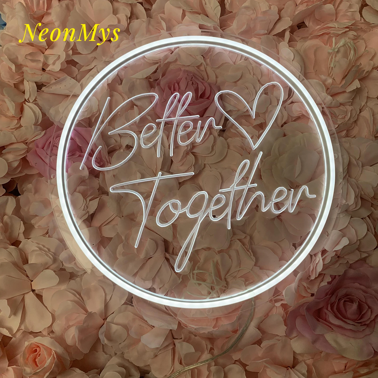 Better Together Carved Neon Wall Wedding Party vibe Decoration Personalized Shop led luminous sign with letters