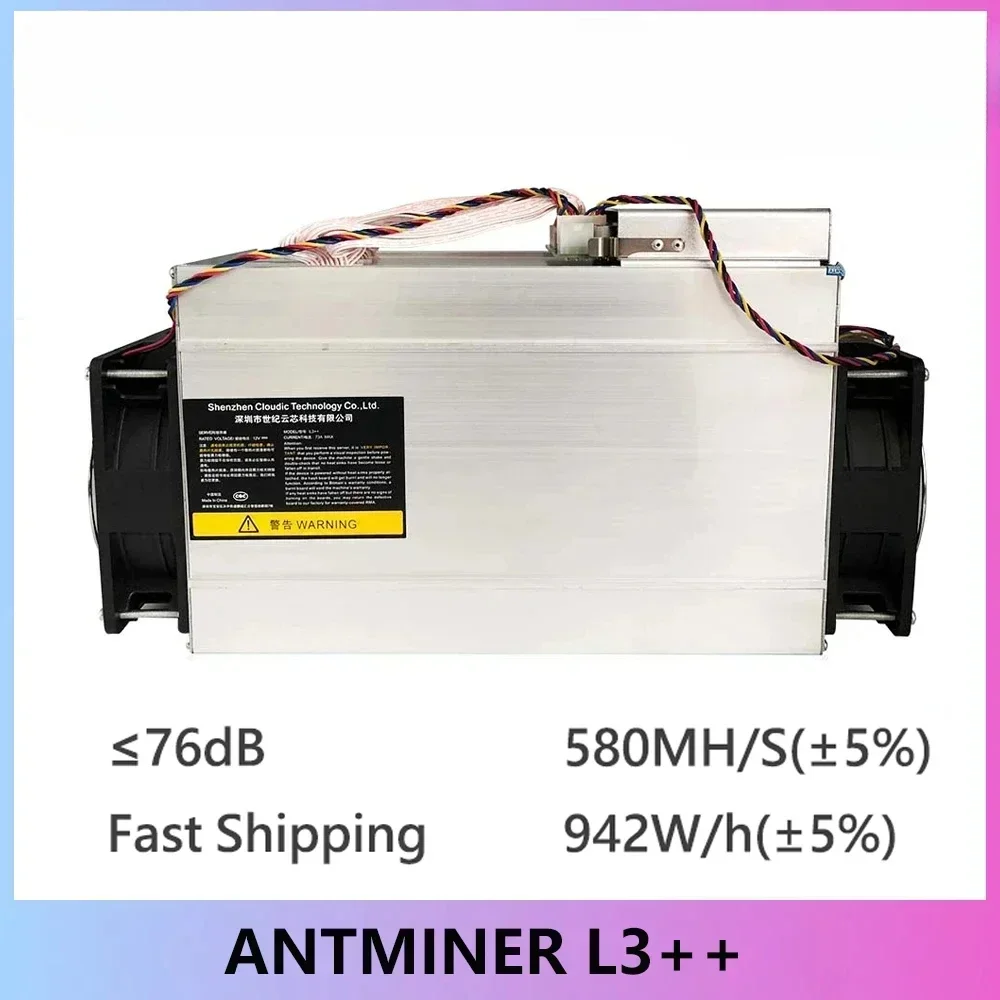 With Doge Coin Mining Rig ASIC Miner Than ANTMINER L3 L3++( With power supply )Scrypt Litecoin Miner 580MH/s LTC Come