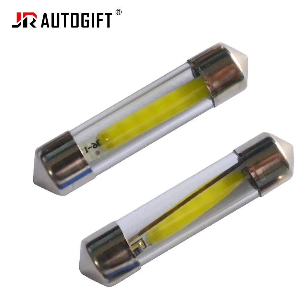 

200 шт. светодиодных ламп Festoon COB для салона автомобиля, с линзой из стекла, C5W, 31 мм, 36 мм, 39 мм, 41 мм, 12 чипов SMD LED, чисто белый свет 6000K, 12В