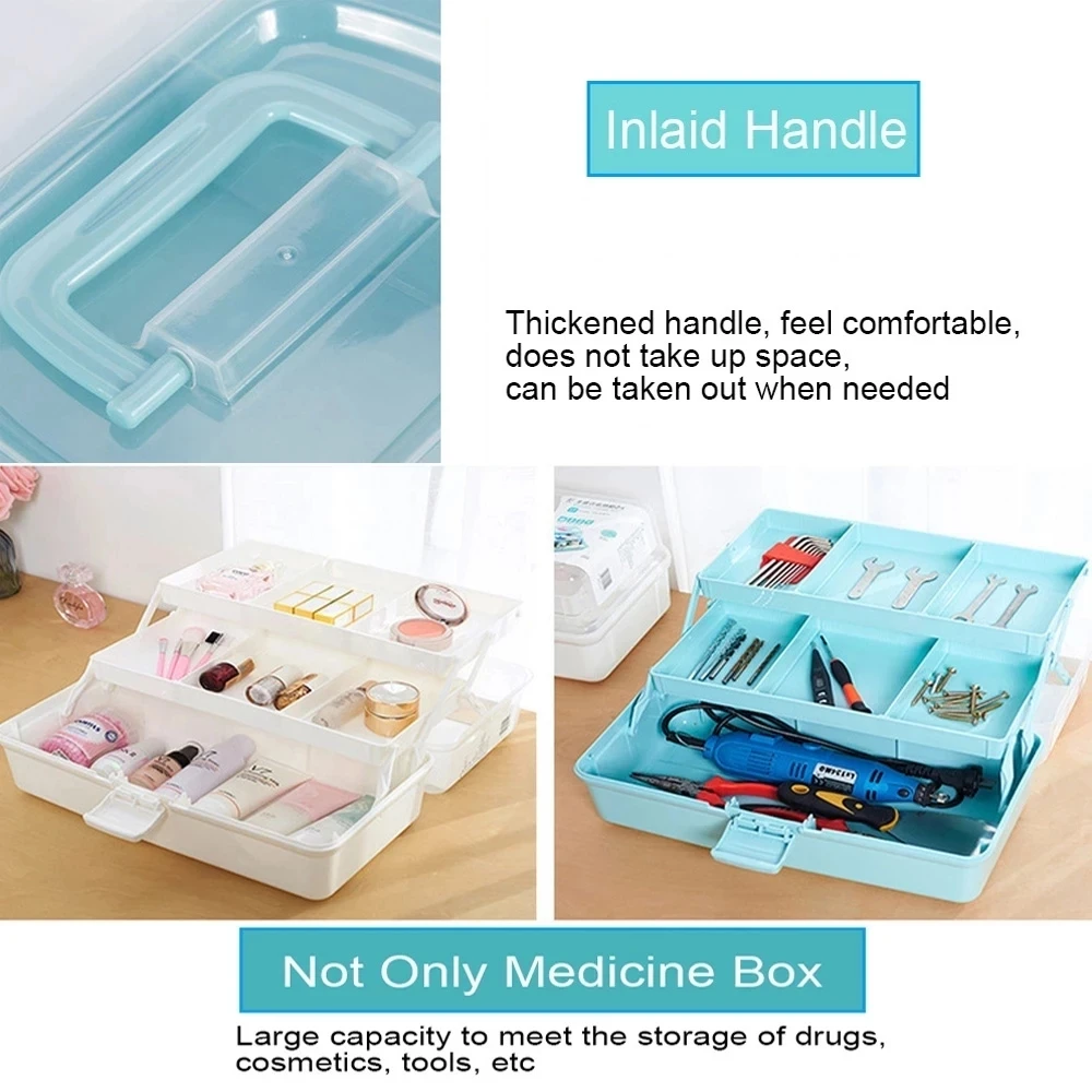 XL Medicine Pill Boxes First Aid Kit Container Family Emergency Storage Boxes Organizer With Handle Capacity Pill Case Pharmacy