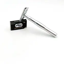 Zinc Alloy Manual Shaving Safety Razor for Men & Women - Metal Razor with 5 Double Edge Blades