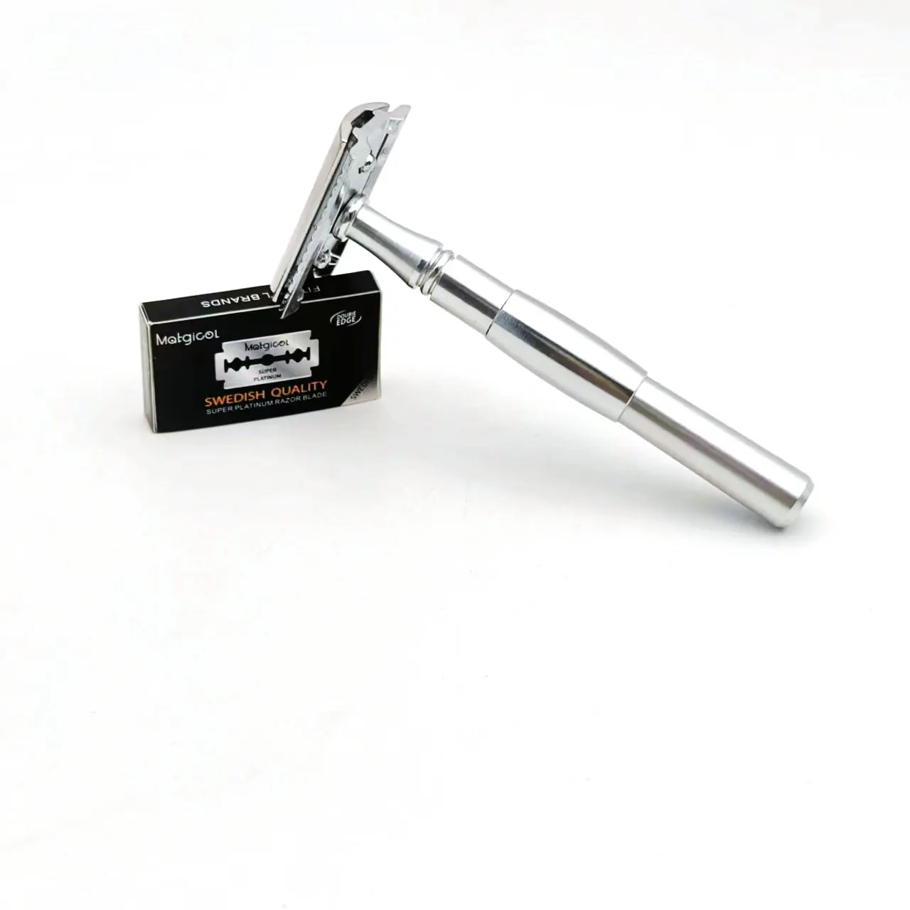 Zinc Alloy Manual Shaving Safety Razor for Men & Women - Metal Razor with 5 Double Edge Blades