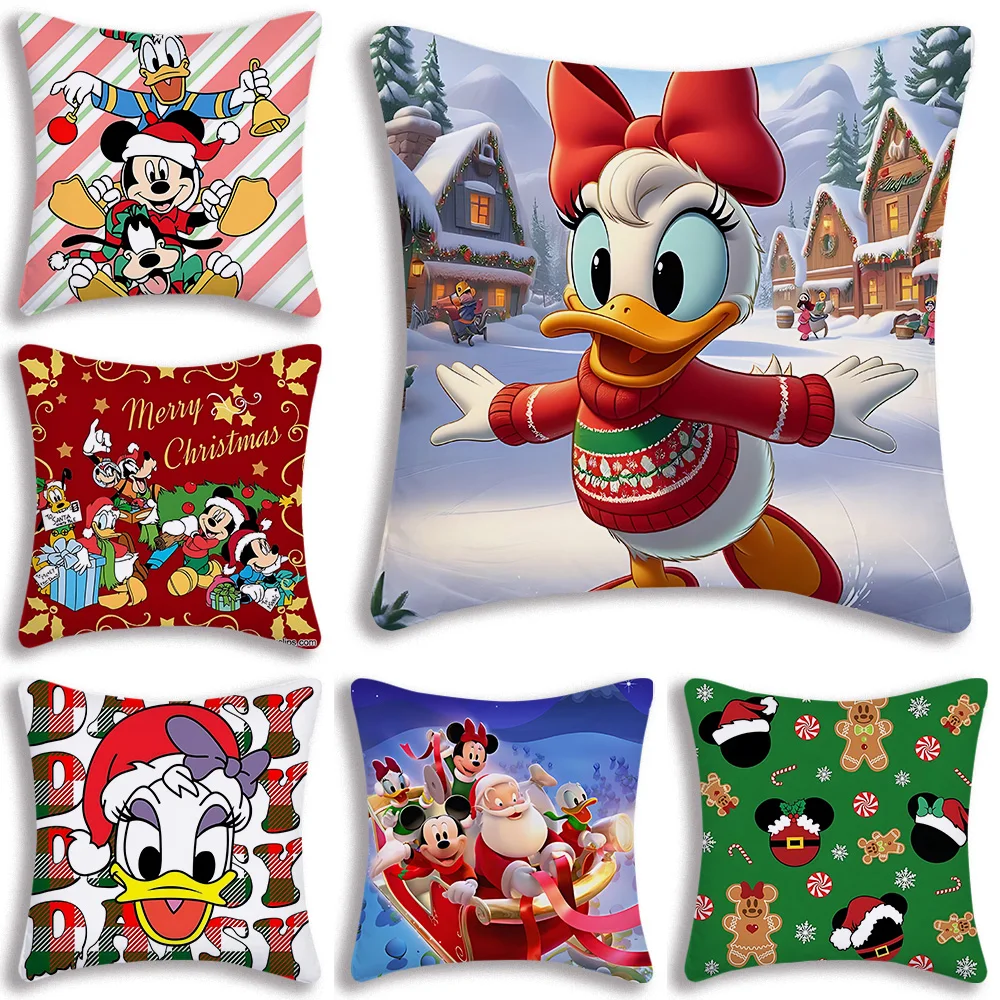 Cute Cartoon Daisy Duck Pillow Covers Cartoon Disneys Sofa Decorative Home Double-sided Printing Short Plush Cute Cushion Cover