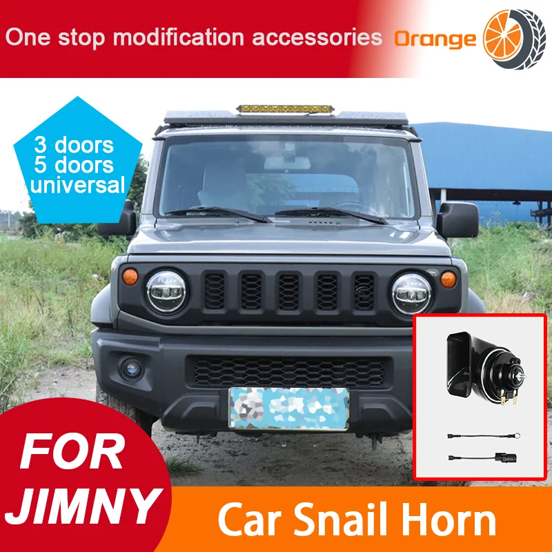 High Pitch Waterproof Snail Horn for Suzuki Jimny 3door 5-Door 2019 2020 2021 2022 2023 2024 2025 Off-Road Car Accessories