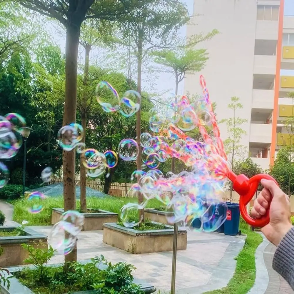 Bâton à bulles avec visage souriant, machine à bulles, jouet étanche, facile à utiliser, activité en plein air, cadeau de fête d'anniversaire, 32 trous