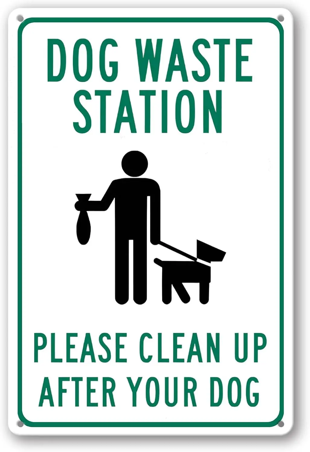 Y1,FemiaD Dog Waste Station Sign  Aluminum Metal Funny Outdoor Retro Plaque for Yard Farm Wal