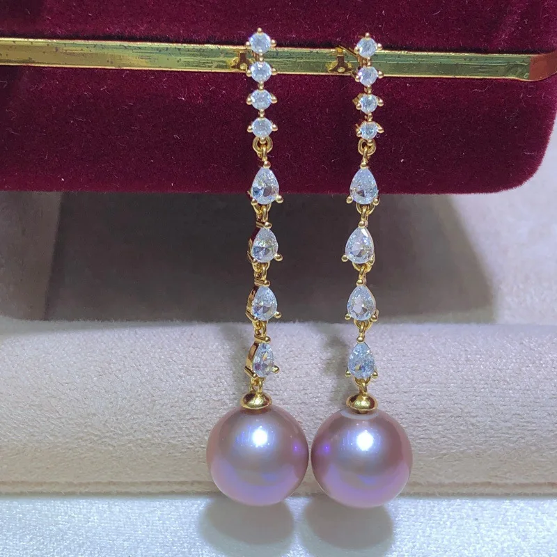 Wholesale S925 Sterling Silver Earrings Mount Findings Settings Base Mounting Parts Accessory for 8-13mm Pearls 5 pairs/lot
