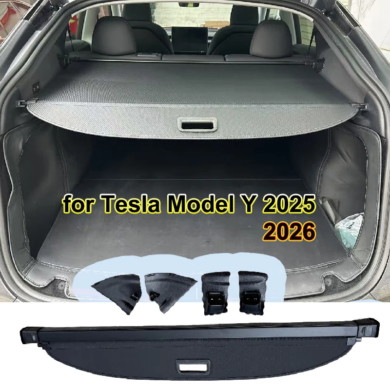 

Для Tesla Model Y Juniper 2026 2025: Выдвижная шторка-разделитель багажника, защитная перегородка для багажа, аксессуары