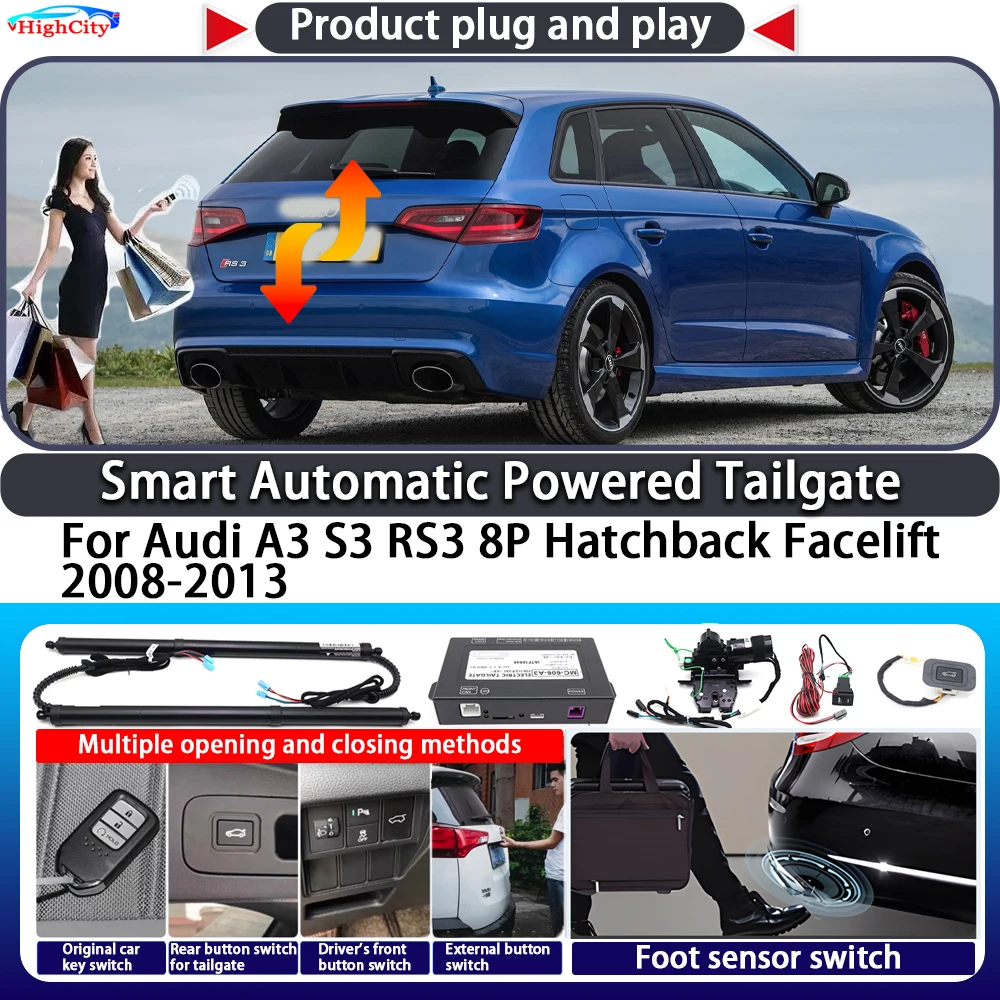 

For Audi A3 S3 RS3 8P Hatchback Facelift 2008-2013 Smart Automatic Powered Tailgate Key Control Trunk Close Kit Power Tailgate