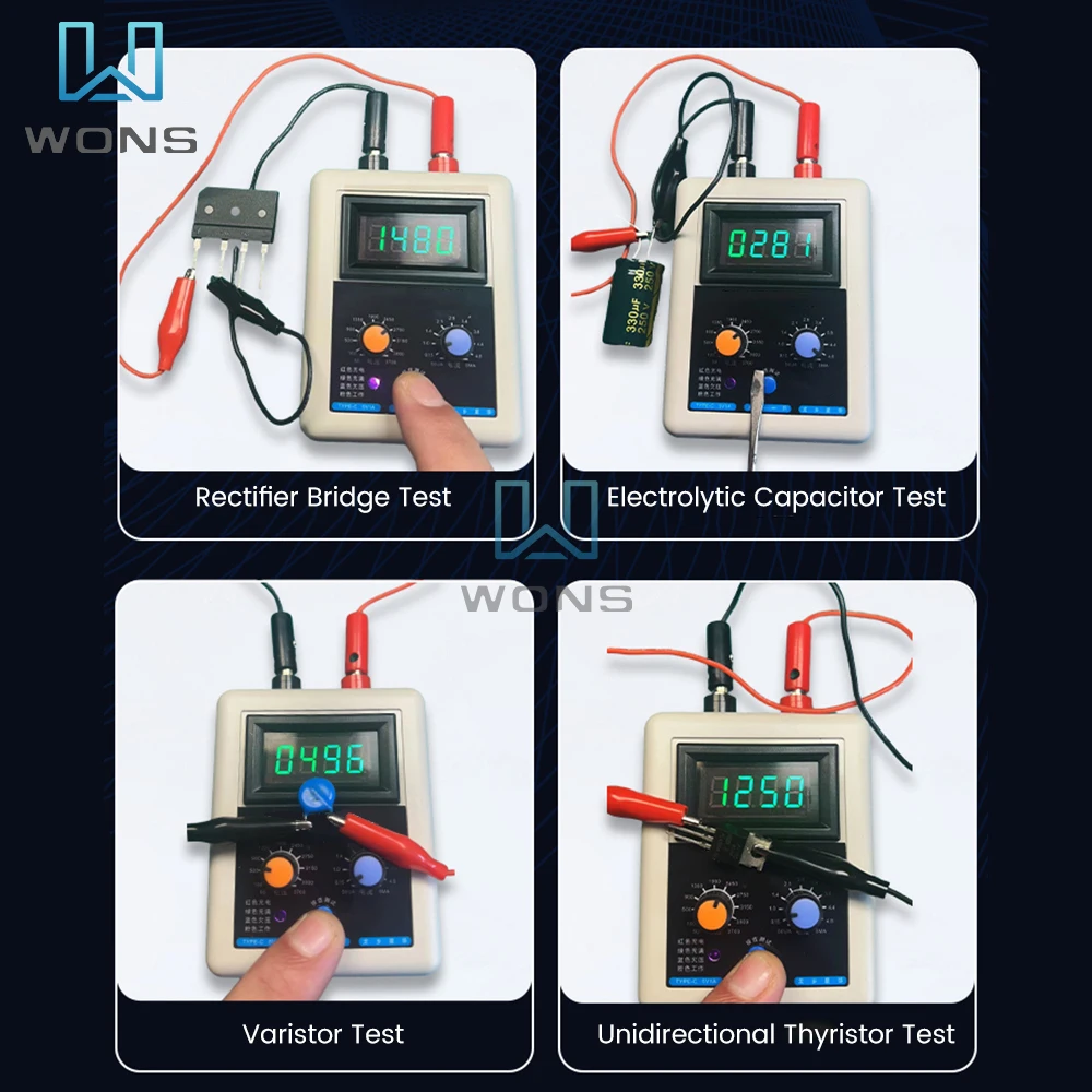 Imagem -06 - Transistor Tester Tensão 0v3500v Igbt Diodo Mos Triode Mov Led Capacidade de Tensão Não Stand Tester Tensão