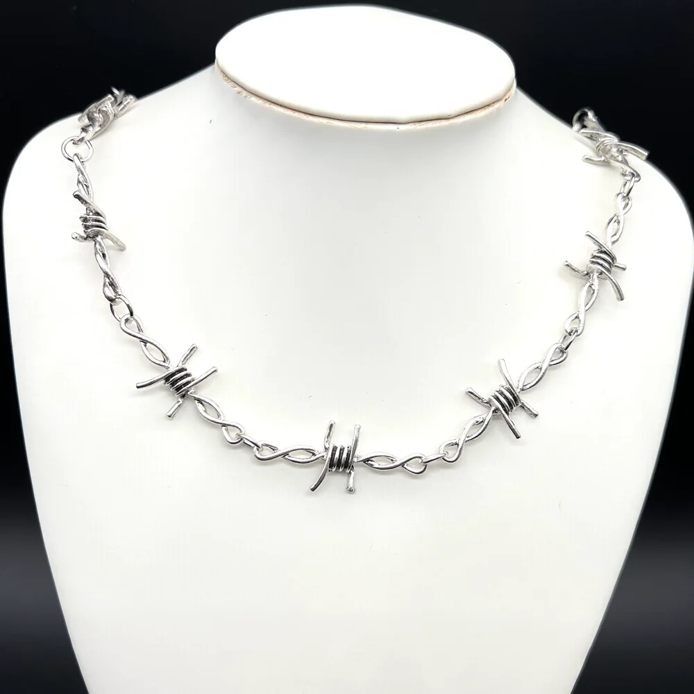 Small wire Brambles Iron Unisex Choker Necklace Women Hip-hop Gothic Punk Style Barbed Wire Little thorns Chain Choker Gifts