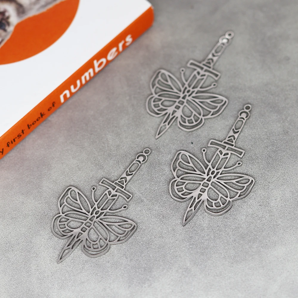3pcs Stainless Steel Knife And Moth Accessories Findings For Fashion Jewelry Making DIY Handmade Craft Gift