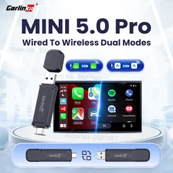 CarlinKit MINI 5.0 Pro Wireless CarPlay Adapter Android Auto Box Wired To Wireless USB Plug and Play 5.8Ghz Seamless Connection