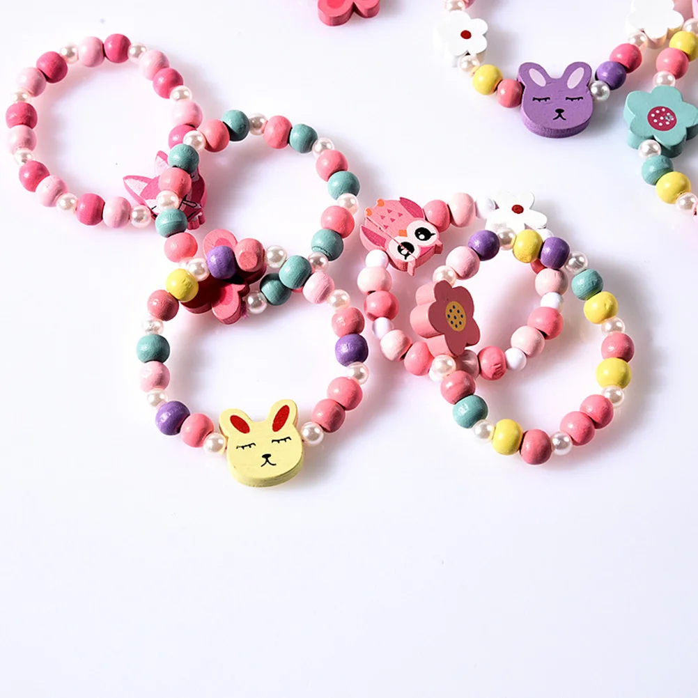 

Stylish Kids Cartoon Colorful Animal Shape Bracelet Necklace Jewelry Set Durable Gift for Children Birthday Anniversary Festival