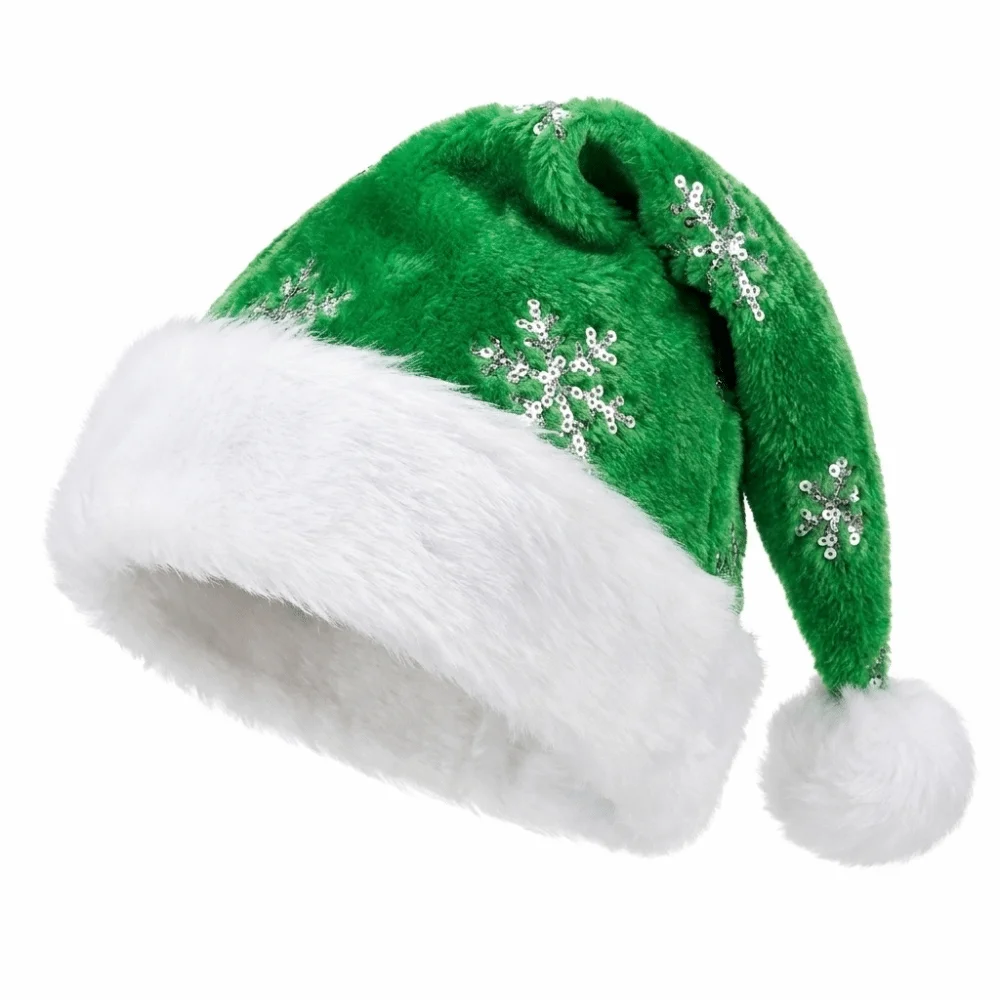 Santa Hat Plush - หมวกซานต้าลายดาวสุดเก๋พร้อมโบว์สีชมพู หมวกคริสต์มาสเนื้อนุ่ม น้ำหนักเบา สีแดงและขาว หมวกขนปุยนุ่มสบาย อุปกรณ์เสริมสำหรับชุดแฟนซี