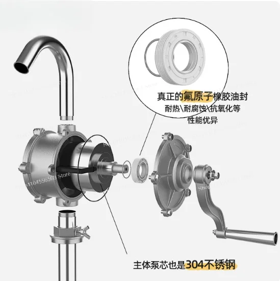 Aluminum alloy explosion-proof hand-cranked oil pump - Manual oil extraction and suction tool