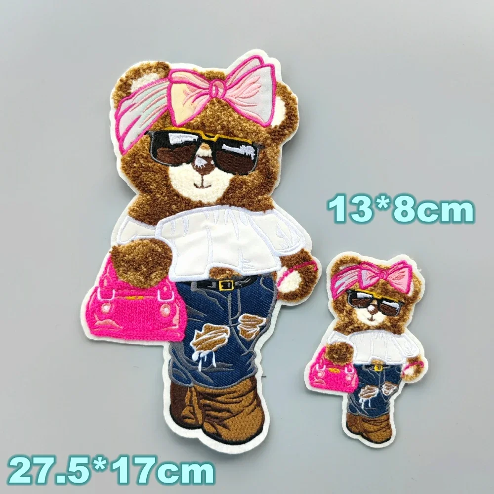 Stickerei Chenille Patch, Bär Tier Cartoon Nummer Abzeichen, kleine Bären Applikationen Mädchen Skateboard Patches für Kleidung WF2511