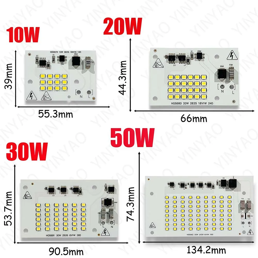 AC220V LED floodlight SMD 2835 Chip High Power Lamp Panel Light Source COB LED Diode For 10W 20W 30W 50W 100W 150W 200W Lamp