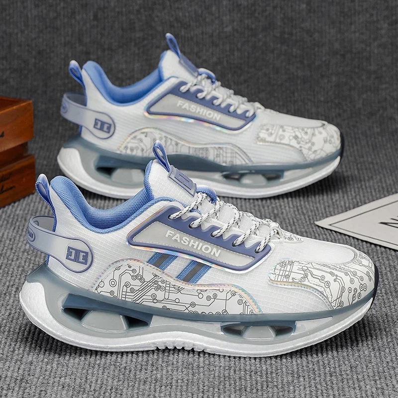 

Спортивная обувь, Новые мужские кроссовки, Повседневные молодежные амортизирующие кроссовки для бега, Сетчатые кроссовки для студентов с эффектом увеличения роста