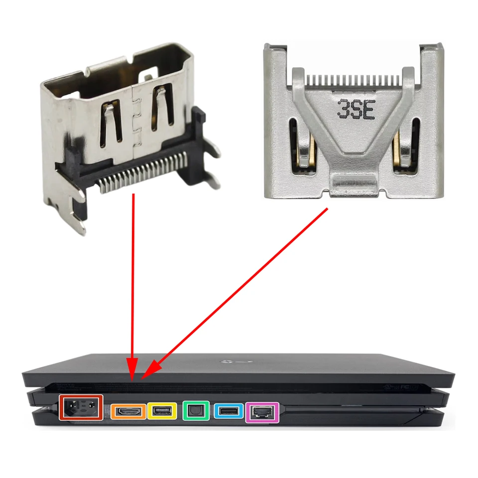 5pcs HDMI Port for PS4 Slim Pro Repair