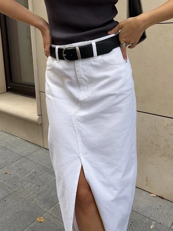 

Модная белая асимметричная юбка с высокой талией для поездок на работу, женская повседневная юбка-карандаш премиум-класса Sle Busin от Feng ang