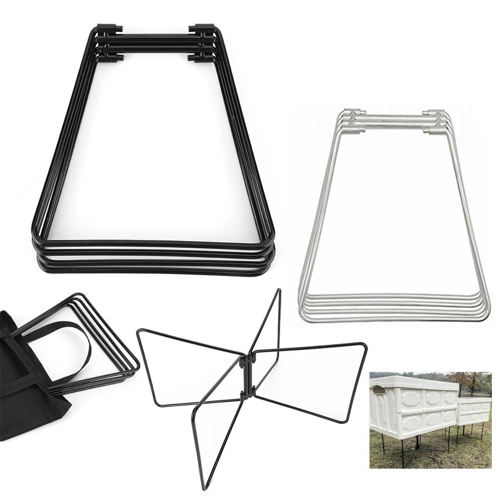 Aluminum Alloy Box Stand Portable Organizer Box Folding Stand Carbon Steel Iron Storage Box Bracket for Outdoor Picnic Fishing