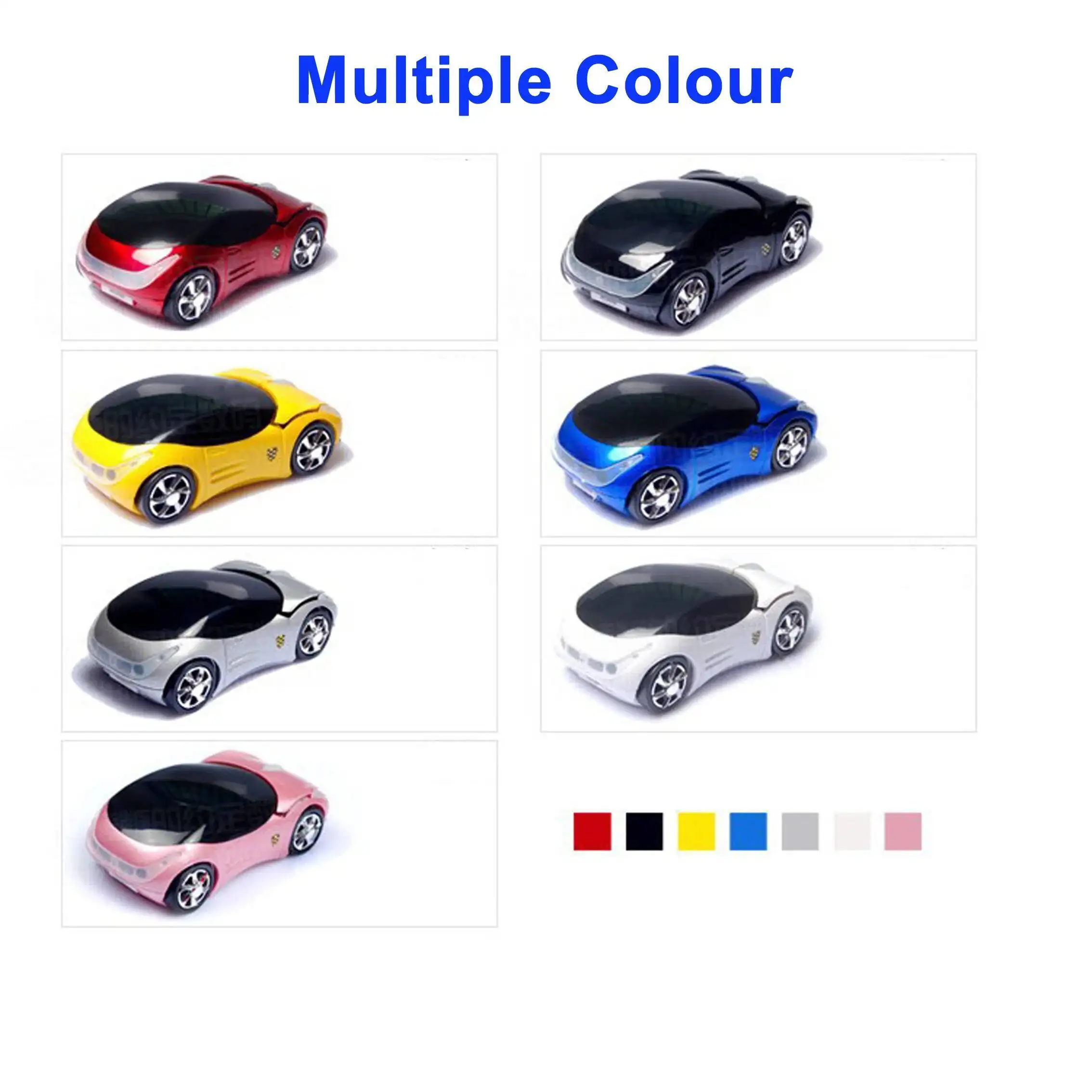 2.4G Optical Wireless Mouse Mini 3D PC Mause Portable Sports Car Design Computer Mouse 1600DPI LED Ergonomic Mice For Kid Gift