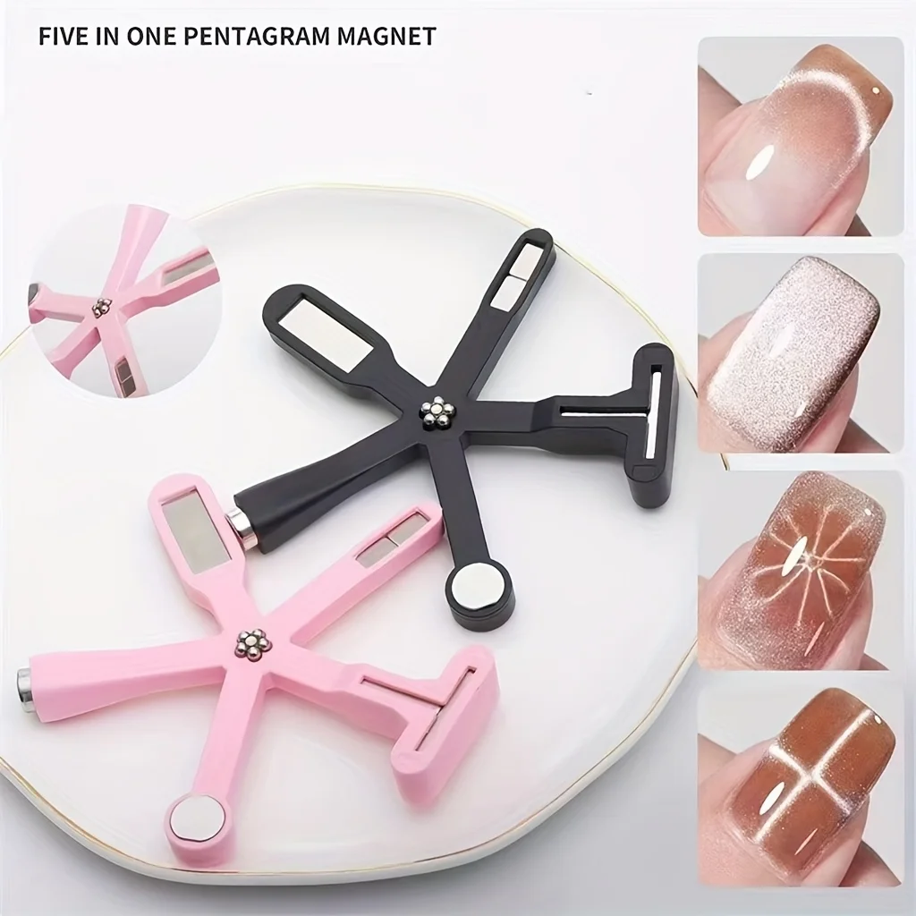 Imán para uñas con diseño de corazón de amor, 6 en 1, efecto ojo de gato, luz lateral, media luna, Margarita, flor, uñas francesas, imanes de atracción UV para manicura