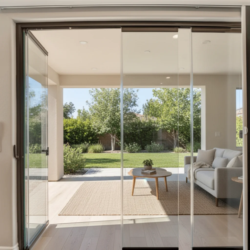 

Customization Black Frame Folding Glass Doors Accordion Panoramic Folding Glass Door Aluminum Sliding Doors Slide Bifold Doors