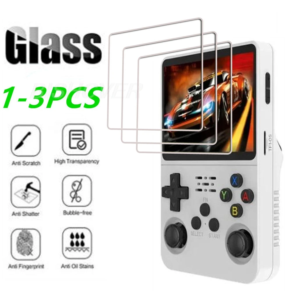 3-1PCS Original Tempered Glass For R36S 3.5Inch Player Games ON Data Frog R36 Screen Protector Cover Film