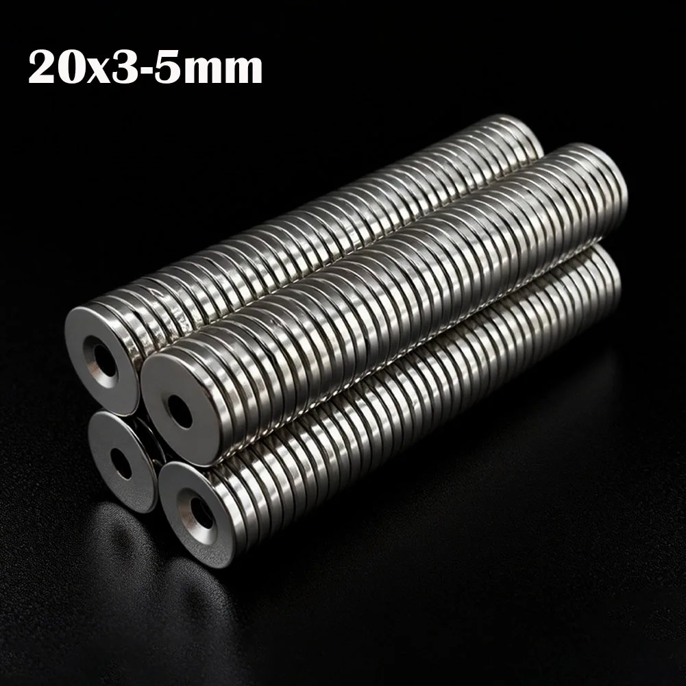 Powerful Neodymium Magnet 20x3-5mm Round Super Strong Magnets with Hole NdfeB Permanent Magnetic Imanes DIY Refrigerator Magnet