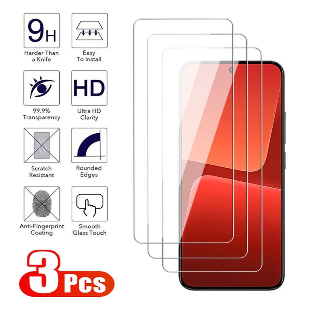 3Pcs Clear For Xiaomi Mi 11 12 13 14 Pro Tempered Glass Screen Protective For Xiaomi Mi 11i 11X 11T 12T 13T Lite Pro Glass Film