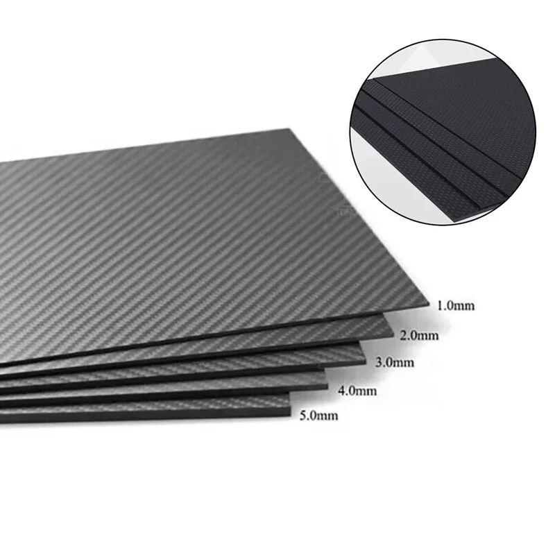 3K Carbon Fiber Plate Sheet High Strength Carbon Board Panel Thickn 0.2/0.5/1/1.5/2/3/4/5~10mm Rigid Matte Plain High Composite