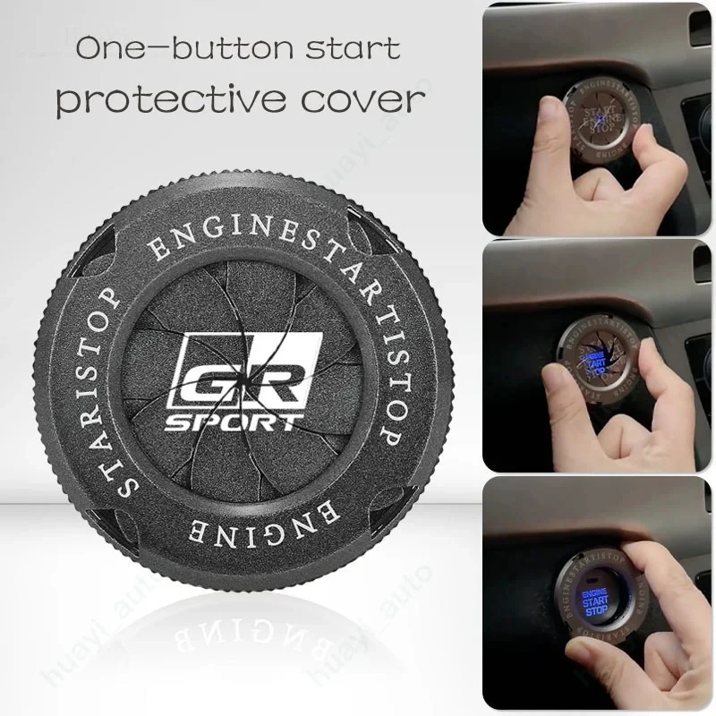 Car Interior Modification One-button Start Button Ignition Switch Rotating Cover For Toyota GR Sport Corolla Supra Camry Tacoma
