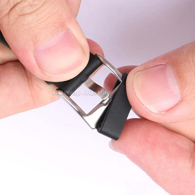 4Pcs 블랙 시계 밴드 10 12 14 16 18 19 20 21 22 24 26 28mm 스트랩 실리콘 루프 링 고무 홀더 로커 시계 액세서리