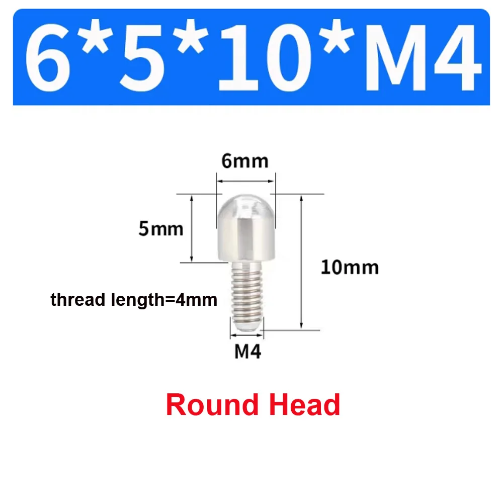 10 Stück/Beutel Edelstahl 303 Positionierstifte M6 Konischer Rundkopf mit Flachkopf Außengewinde Metall-Einsatzschraube 5mm Verriegelungsbefestigung – Detail 29