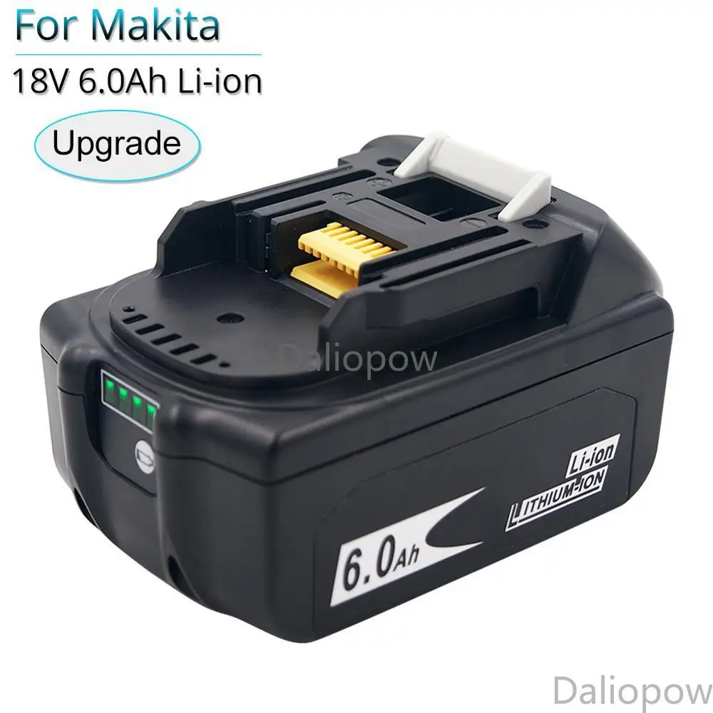 BL1860B 18V 6000mAh Replacement Battery for Makita BL1850B BL1860 BL1840 BL1815 Cordless Drill with Single Cell Balance Protect