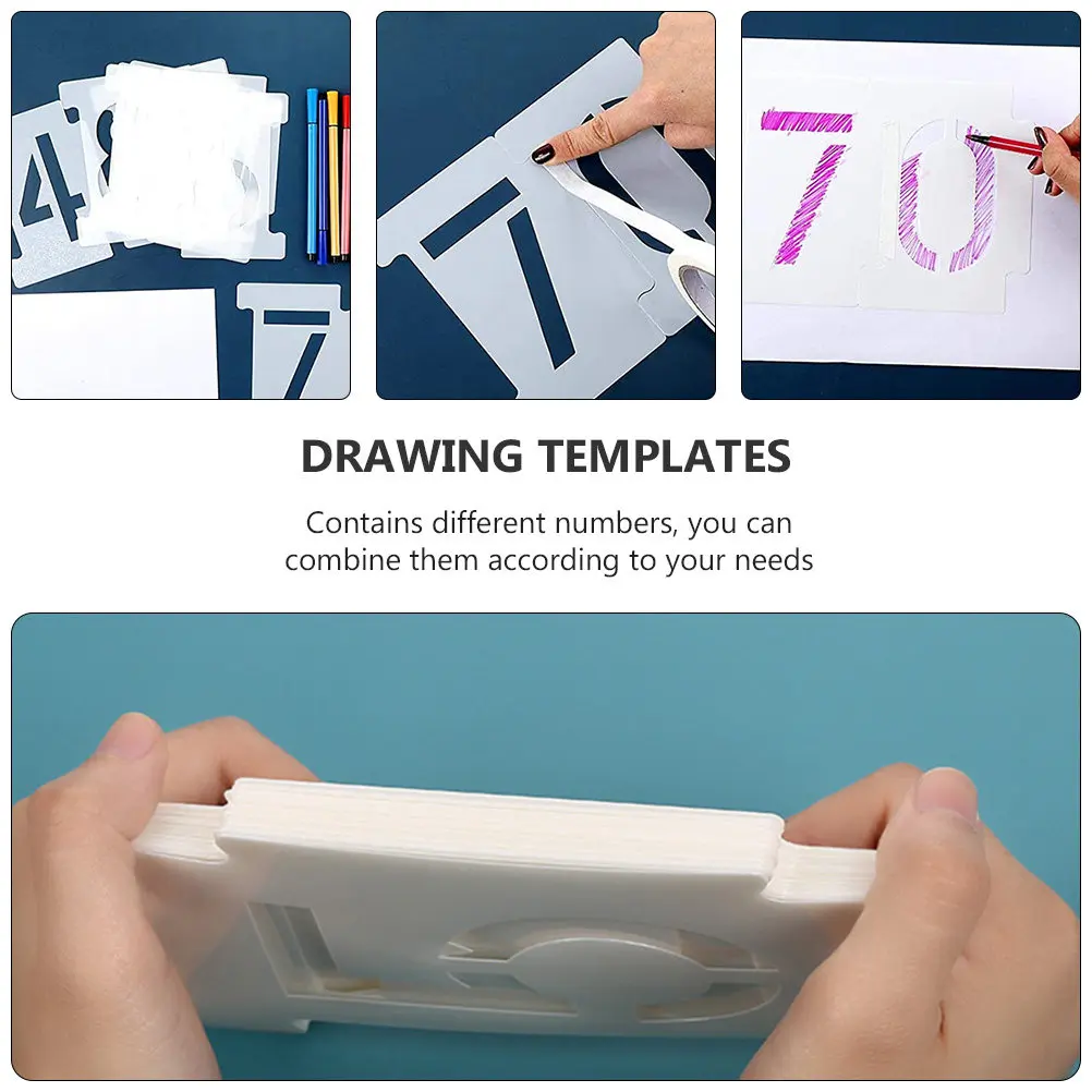 Geometric Scrapbooking Number Stencil Templates Reusable Stencils Painting Craft