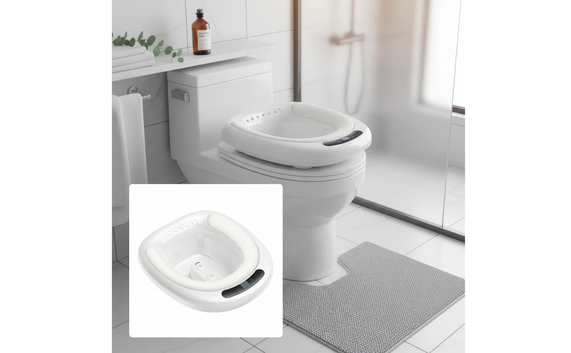 Electric Sitz Bath Basin No Squat Toilet Sitz Bath Seat Pregnancy Wash Basin Automatic Water Spray Bathroom Aid