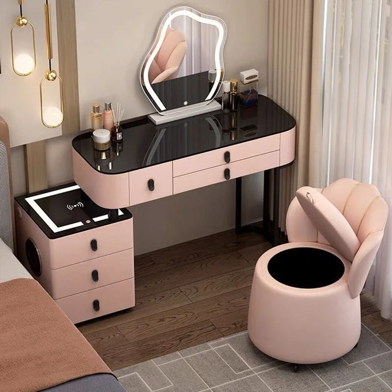 All Solid Wood Dresser, Bedroom, Modern Simple Dressing Table, Intelligent Dressing Table, Storage Chest, Integrated Non-MDF