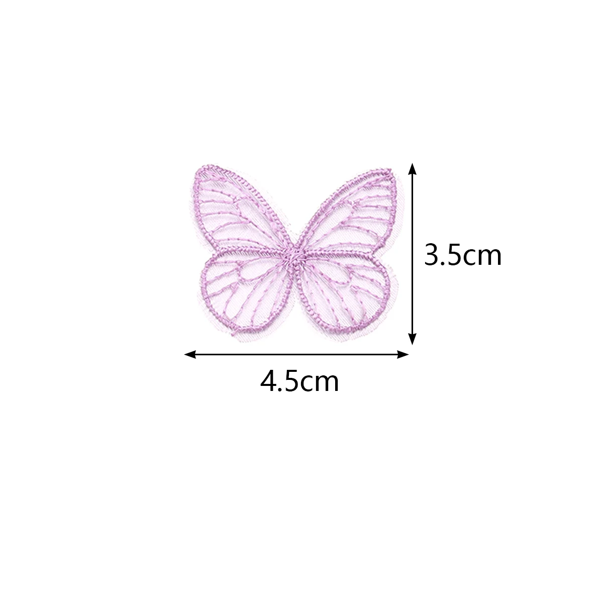 20pcs/lot Embroidered Mesh Butterfly Cloth Sticker 3.5cmx4.5cm Butterfly Patches For DIY Jewelry Making Clothes Sew Accessories
