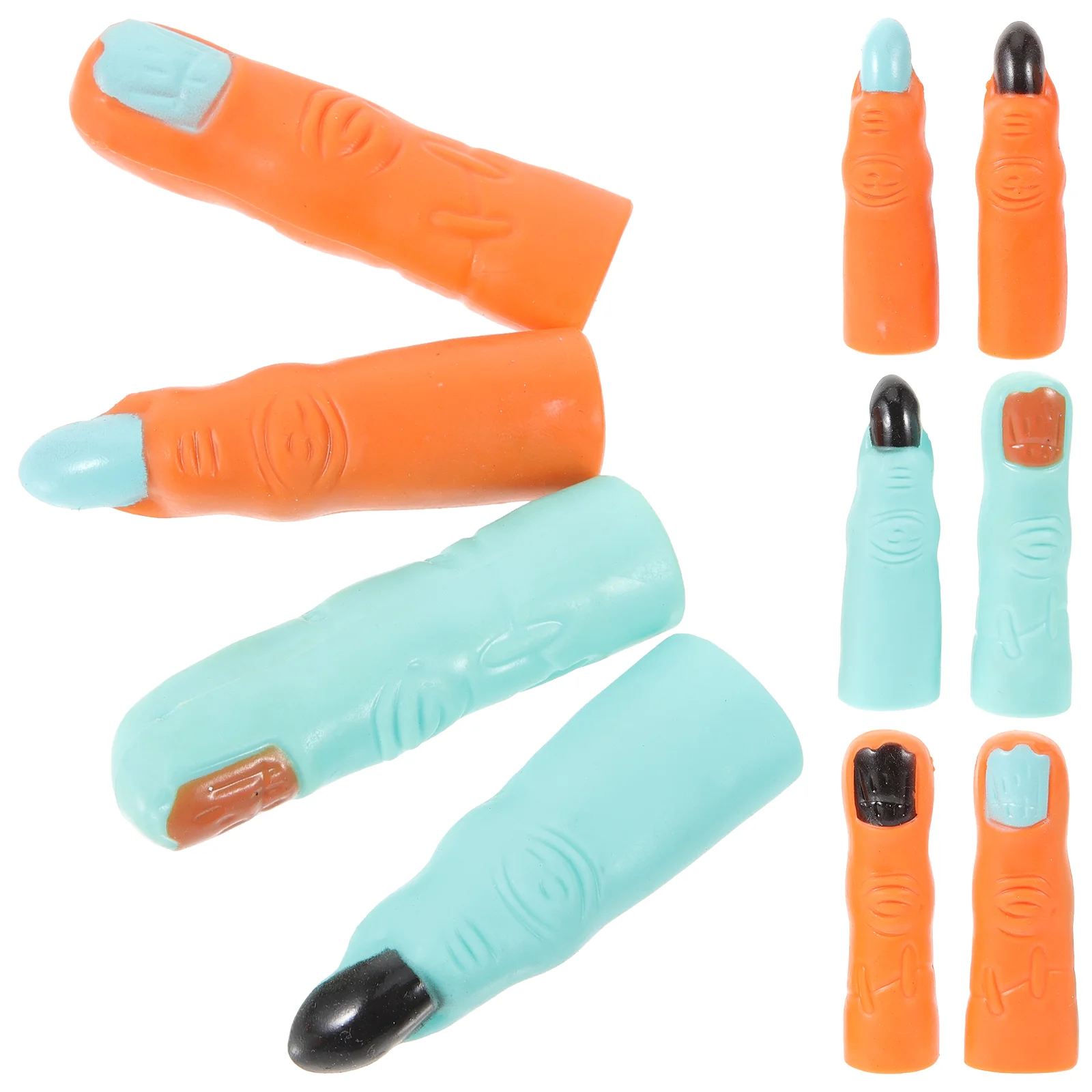 10 قطعة مجموعات الأظافر الملونة للهالوين خدعة ماكياج الدعائم DIY بها بنفسك الأظافر وهمية إصبع المزحة الساحرة زي أصابع البلاستيك ل تأثيري