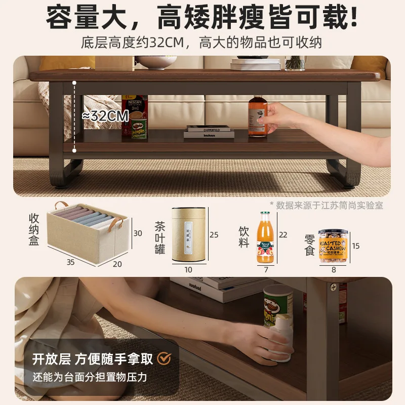 AOLIVIYA طاولة القهوة الخشبية الصلبة غرفة المعيشة المنزل بسيط مكتب طاولة الشاي أريكة بسيطة الطابق الجانبي مركز طاولة صغيرة #2