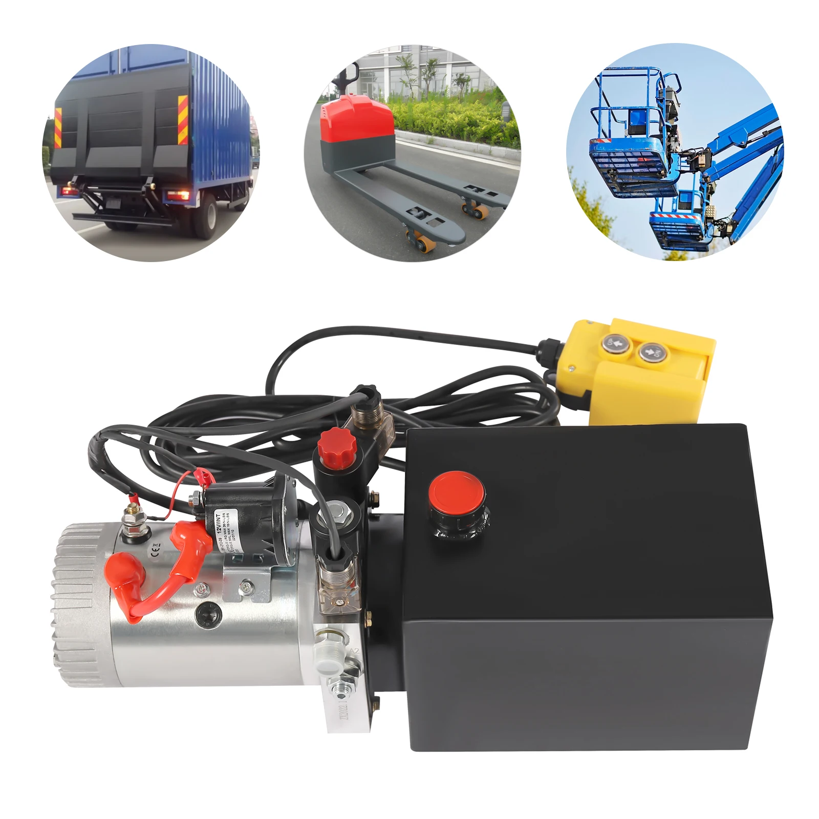 7*7*19.7inch Hydraulic Power Unit 8 Quart Hydraulic Pump Electric Pump Horizontal Remote Power Unit for Electric Forklift Trucks