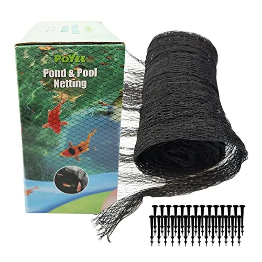 

Pond Netting for Leaves Leaf Net Cover Pond Net with Small Fine Mesh Protecting Koi Fish from Birds Cats Stakes Included