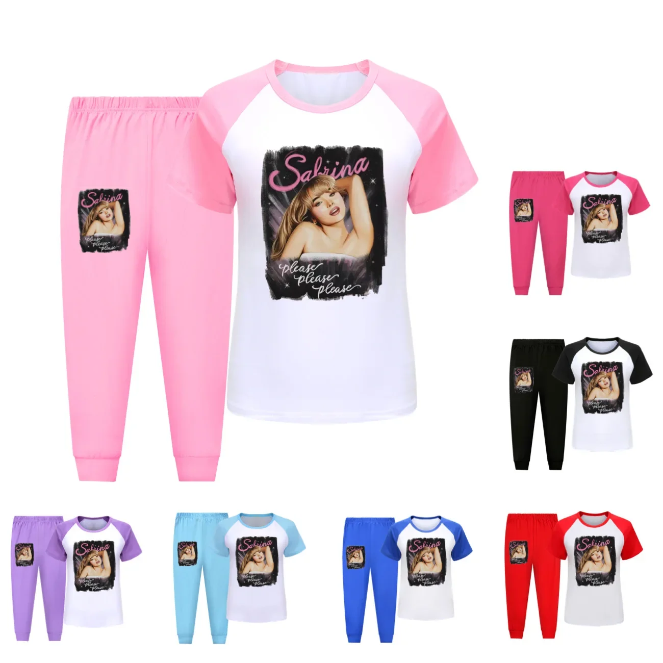 

Summer Children Pajamas Set Short Sleeve T Shirt Shorts Pyjamas Kids Boy Girls Pijamas Sabrina Carpenter Sleepwear3765