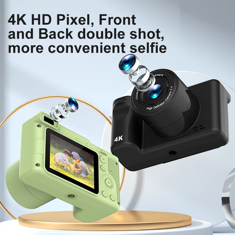 CCD Camera HD 1080 Dual Lens Mini Digital Sports and Shoot SLR Multifunction FCamera With Bracket For Boys Girls Children