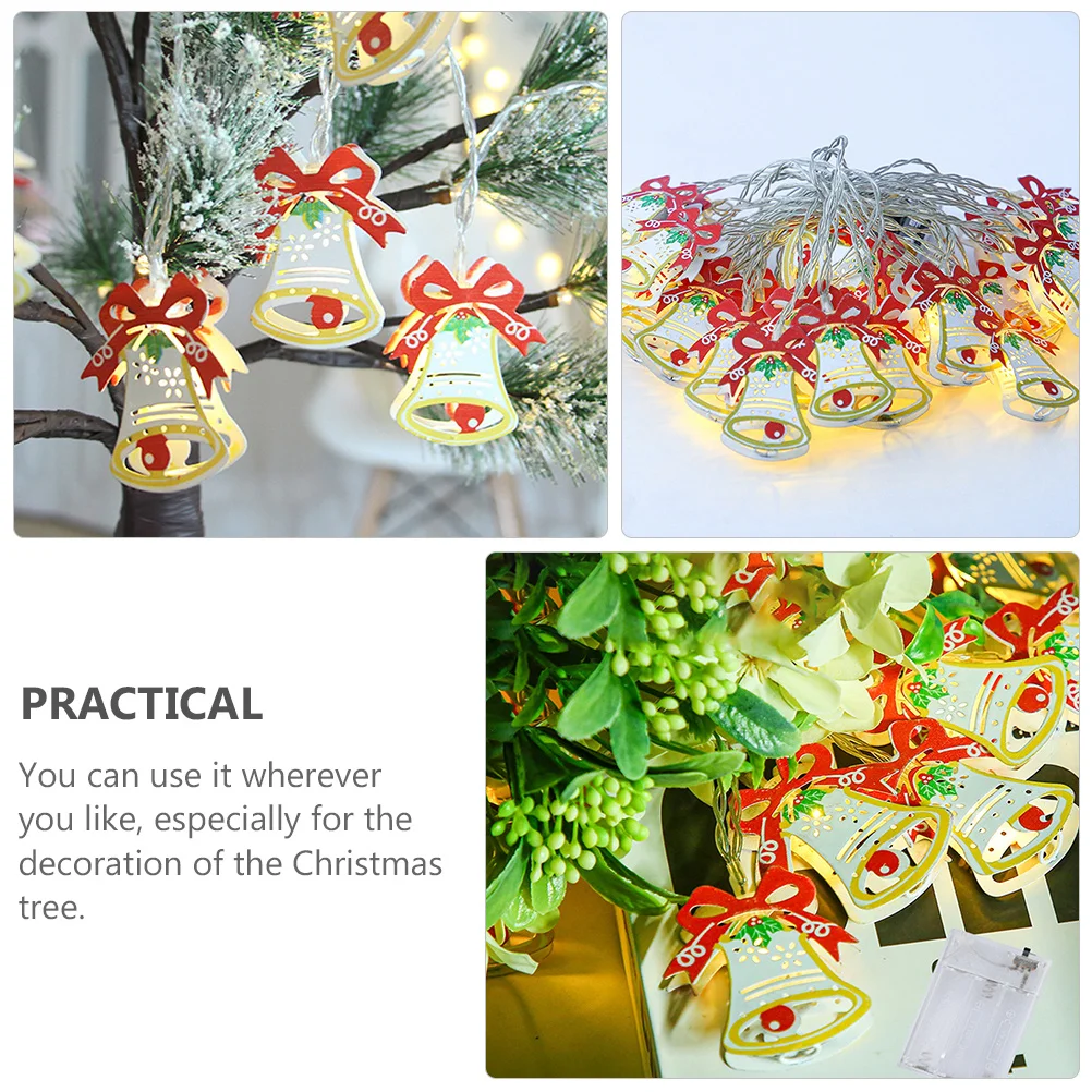 أضواء سلسلة الجرس مادة الحديد قسط شجرة عيد الميلاد الديكور داخلي في الهواء الطلق مهرجان سلسلة مصابيح زخرفة #1