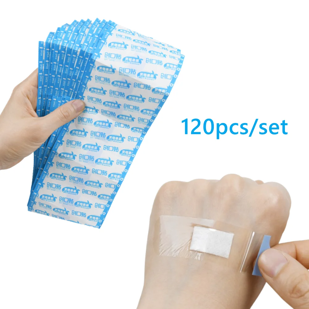 120pcs/set Transparent Band Aid Waterproof Wound Dressing Plaster Skin Patch Adhesive Bandages for Baby Children Adults Plaster